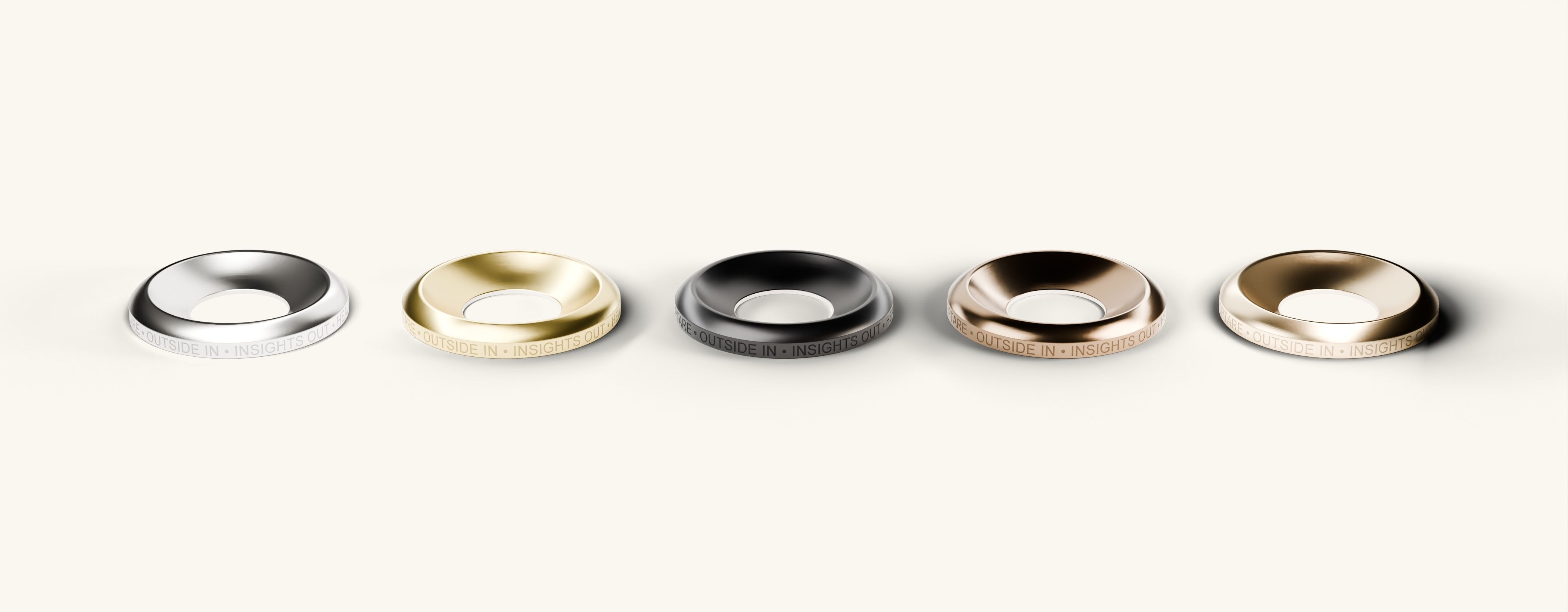 The device in several finishes, side by side